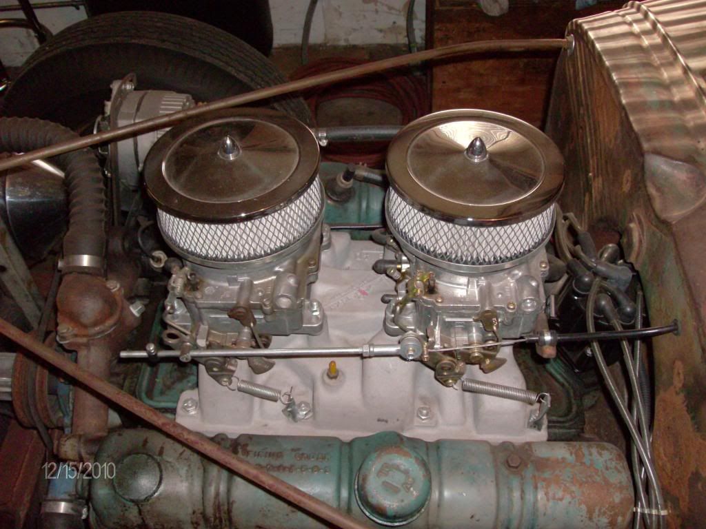 2 Edelbrock 600's on a basically stock 401 Nailhead. Too much carb